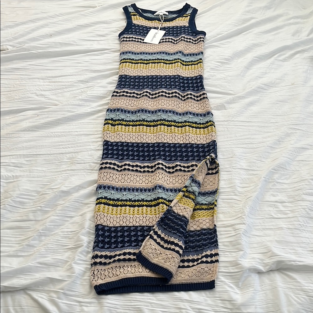 Heartloom Gimlet Crochet Dress in Marina XS